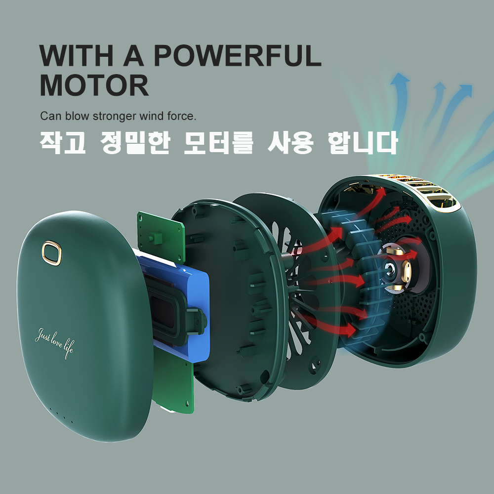 WT-F37 목걸이팬,벨트클립,탁상용 거치대